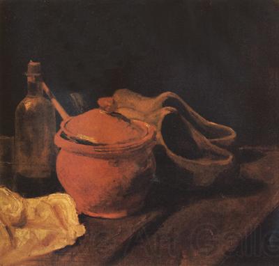 Vincent Van Gogh Still life with Earthenware,Bottle and Clogs (nn04)